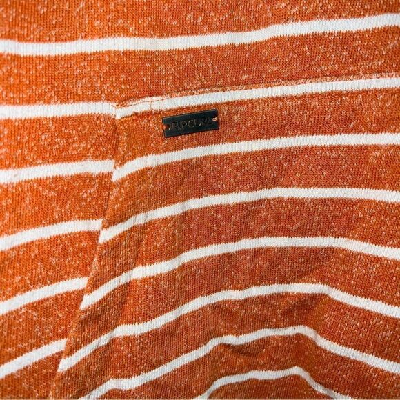 Rip Gurl Womens Striped Drawstring Long Sleeve Knit Hooded Sweater Orange XL - Picture 8 of 10